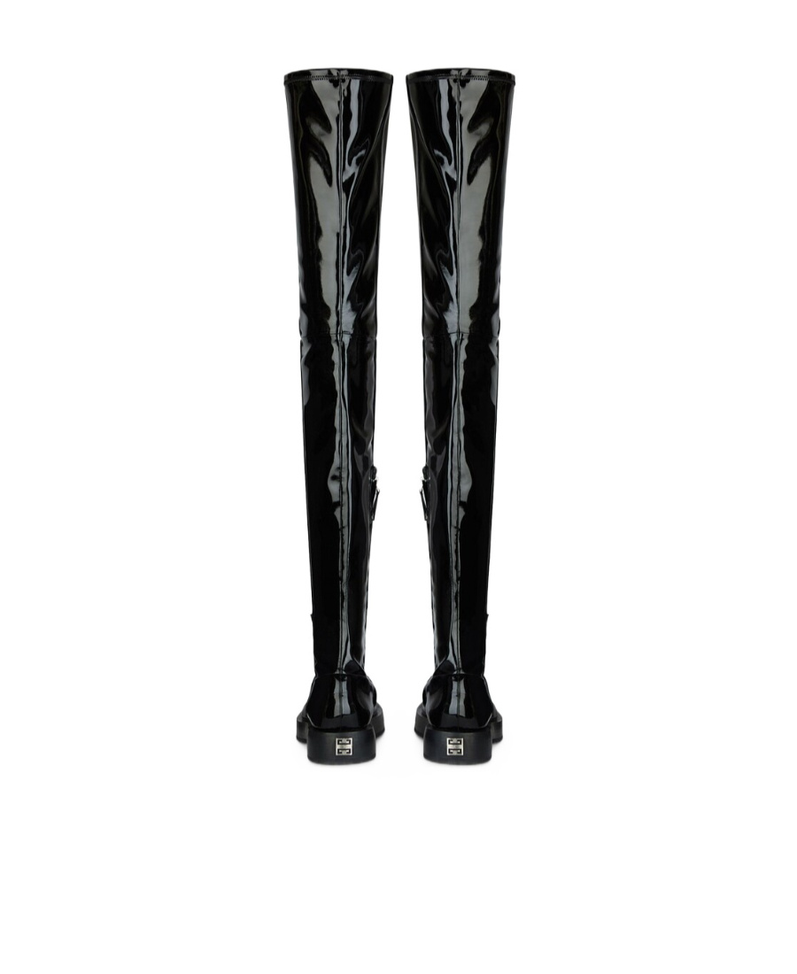 GIVENCHY HIGH-SHINE FINISH ROUND-TOE BOOTS