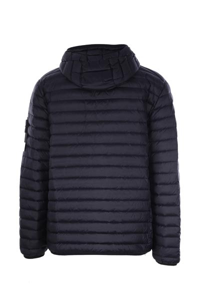 Stone Island Compass-patch Padded Short Jacket In Blue
