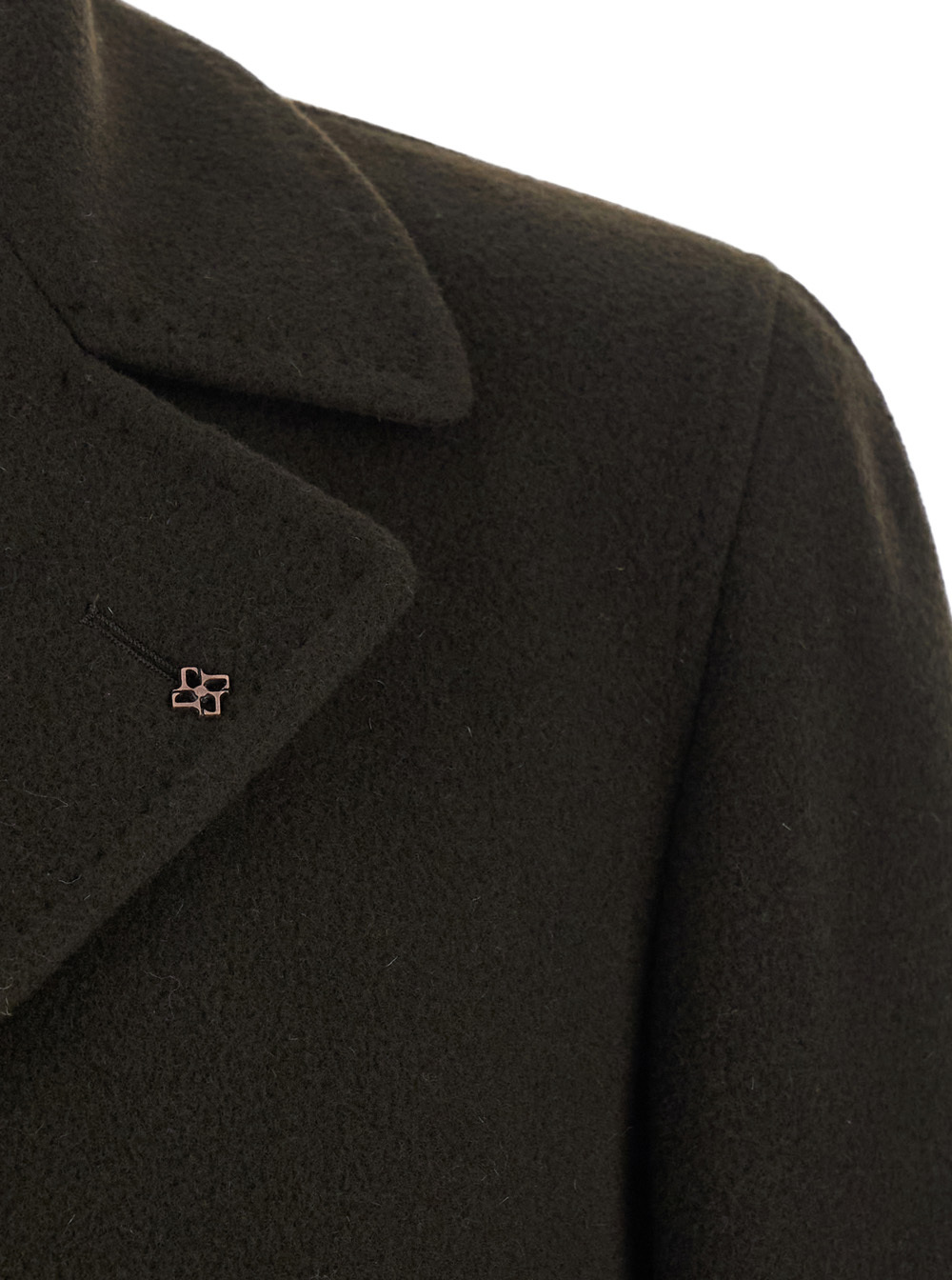 Tagliatore Brown Double Breasted Wool Coat In Black