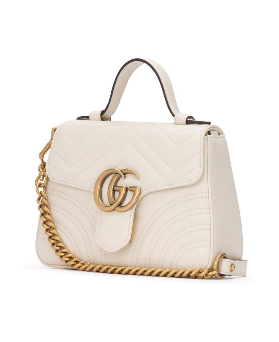 Gucci Gg Marmont Mini Top Handle Bag In White