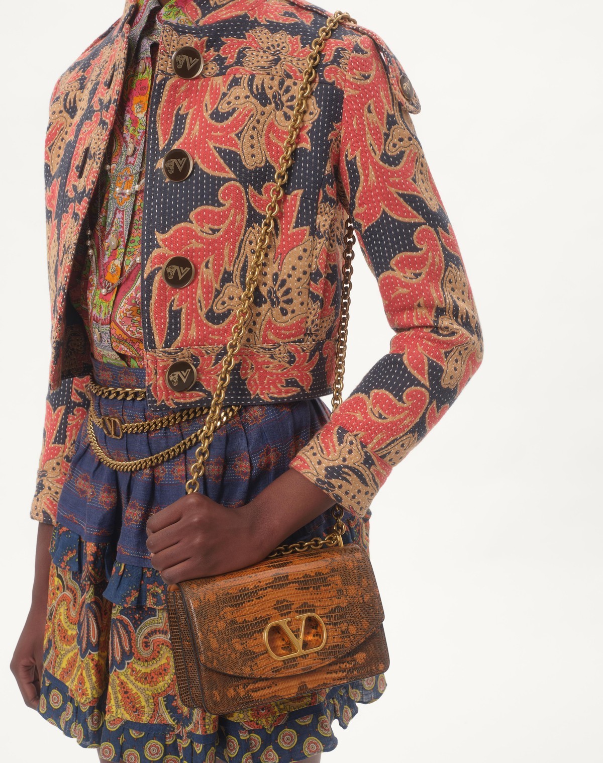 Valentino Quilted Floral Cotton-blend Jacquard Caban Jacket In Multi