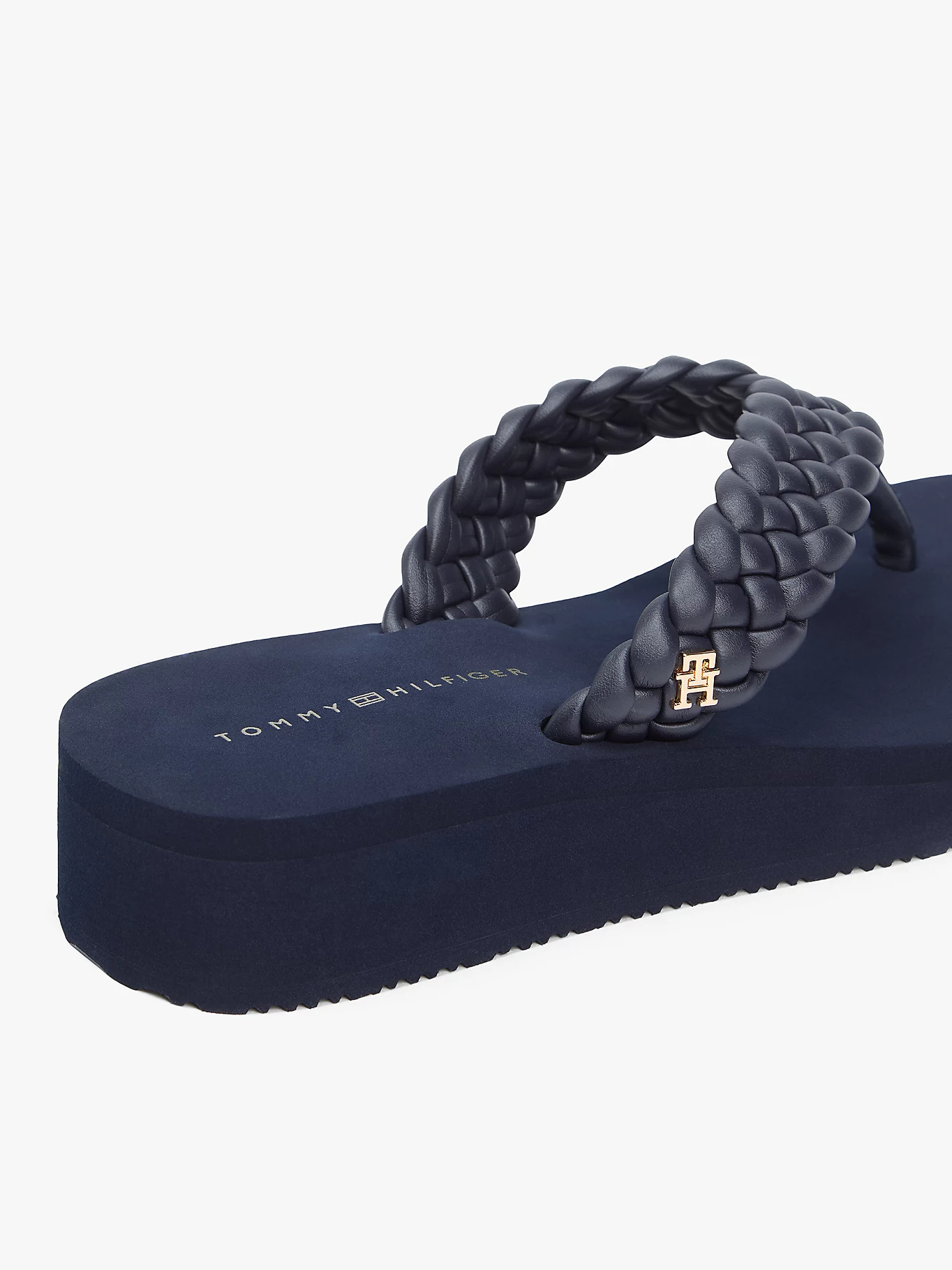Tommy Hilfiger 38mm Braided Platform Flip-flops In Blue