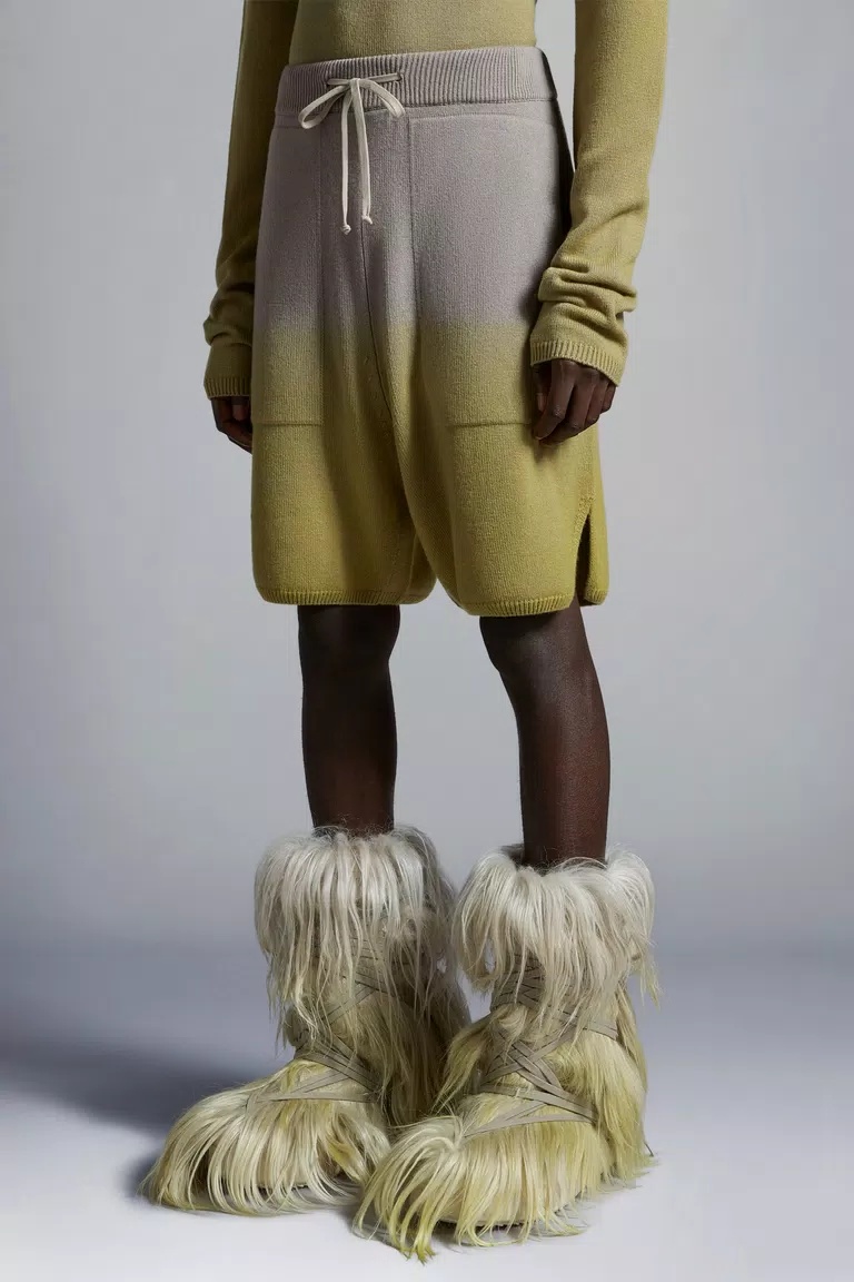 Moncler X Rick Owens X Rick Owens Knitted Shorts In Gray
