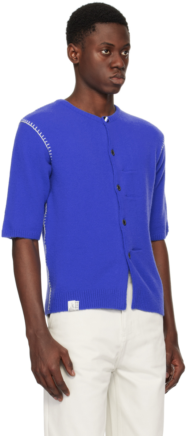 Ader Error Middle Sleeve Cardigan In Blue