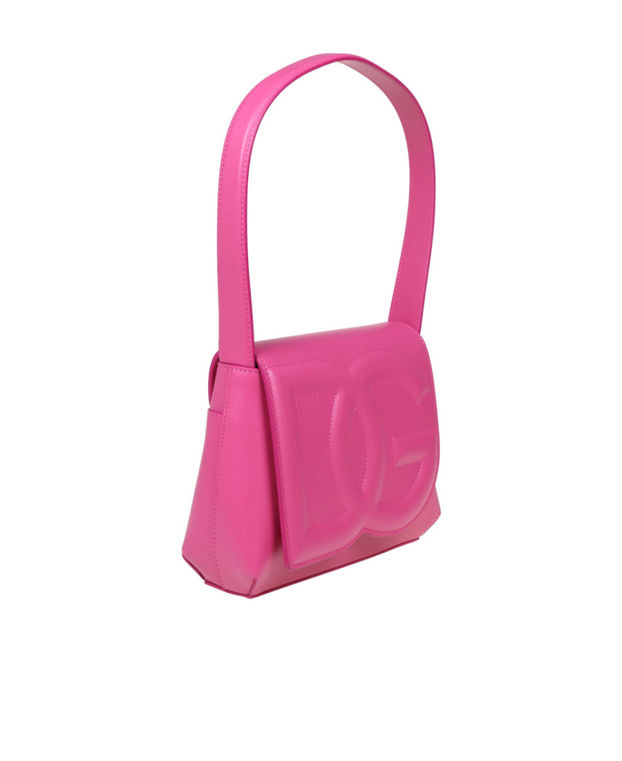 Dolce & Gabbana Leather Shoulder Bag With Dg Logo In Pink