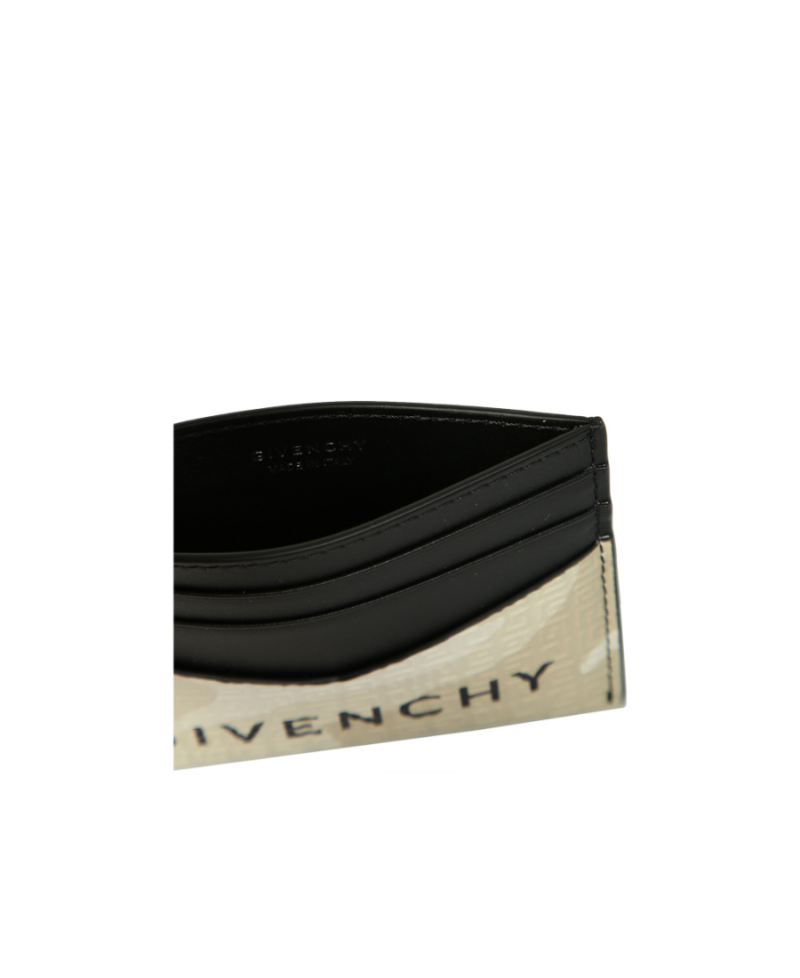 Givenchy 4g Pattern Embossed Calfskin Card Clip In Black