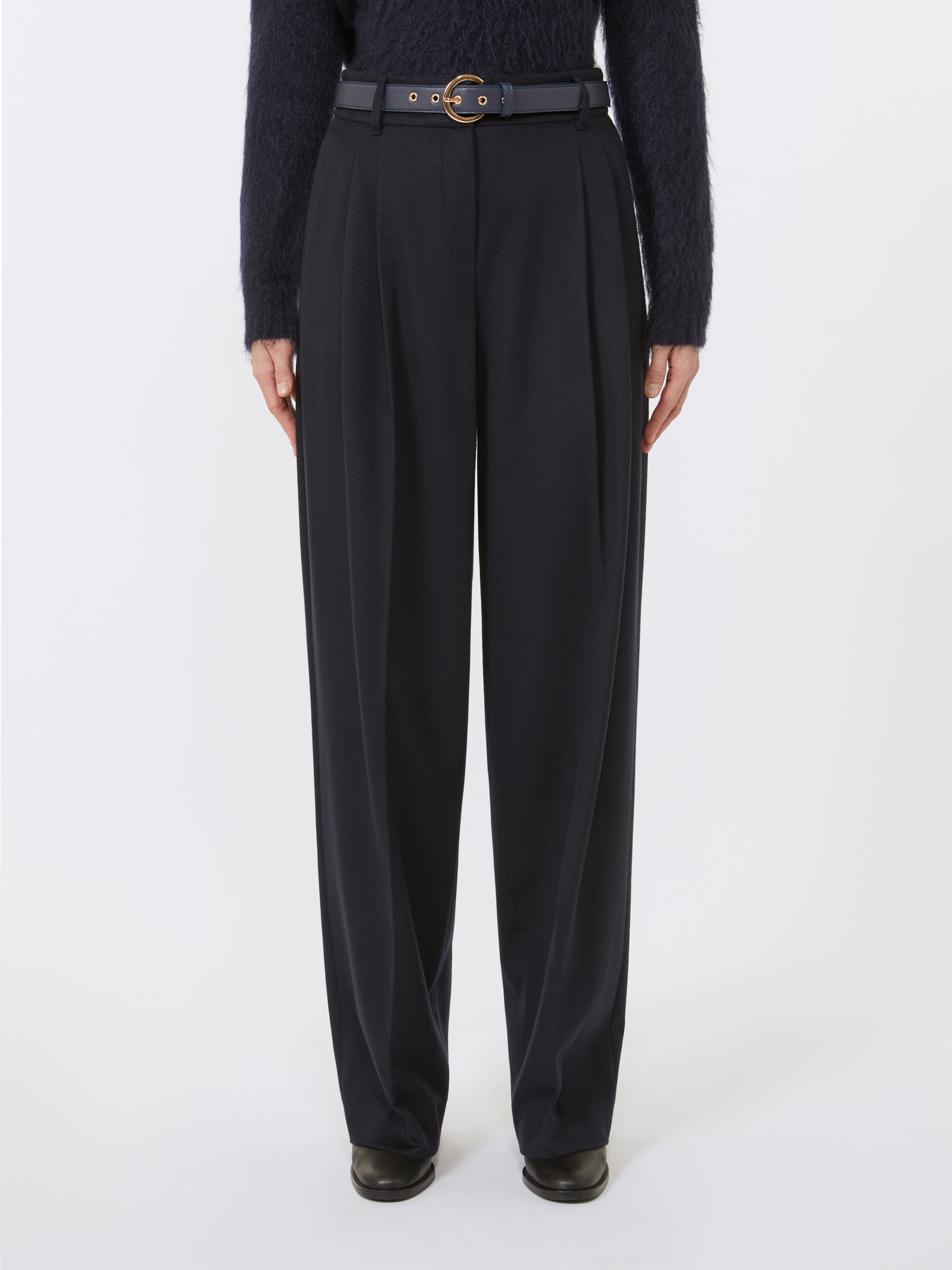 Max Mara Wool Trousers In Blue