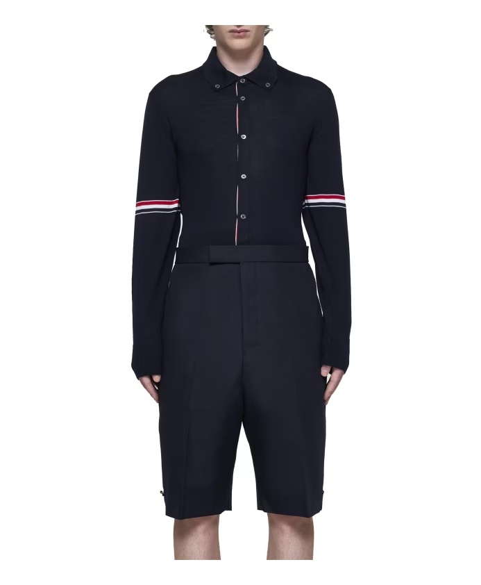 Thom Browne High-rise Backstrap Shorts In Black