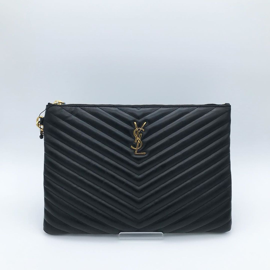 SAINT LAURENT MONOGRAM QUILTED DOCUMENT HOLDER