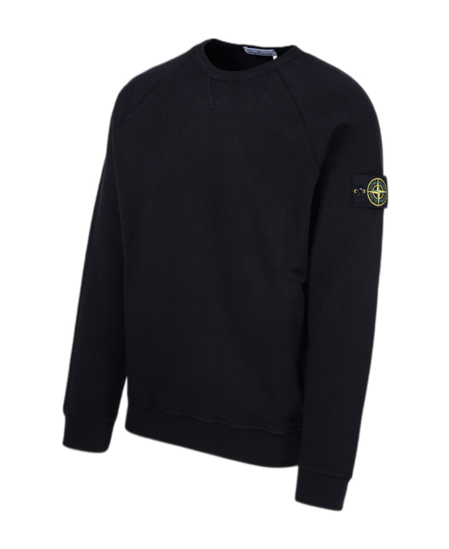 Shop Stone Island Logo-patch Crew Neck Sweatshirt In Black