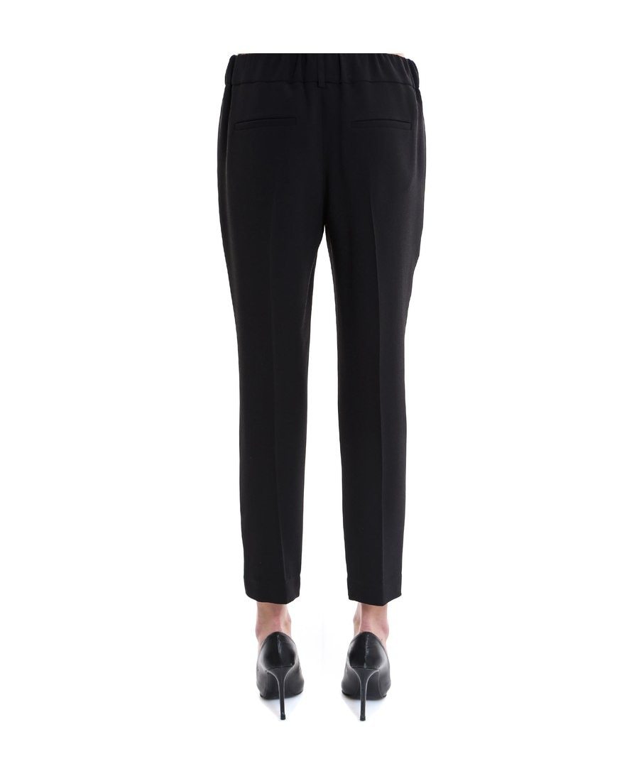 Brunello Cucinelli Elasticated Waist Cropped Trousers In Black