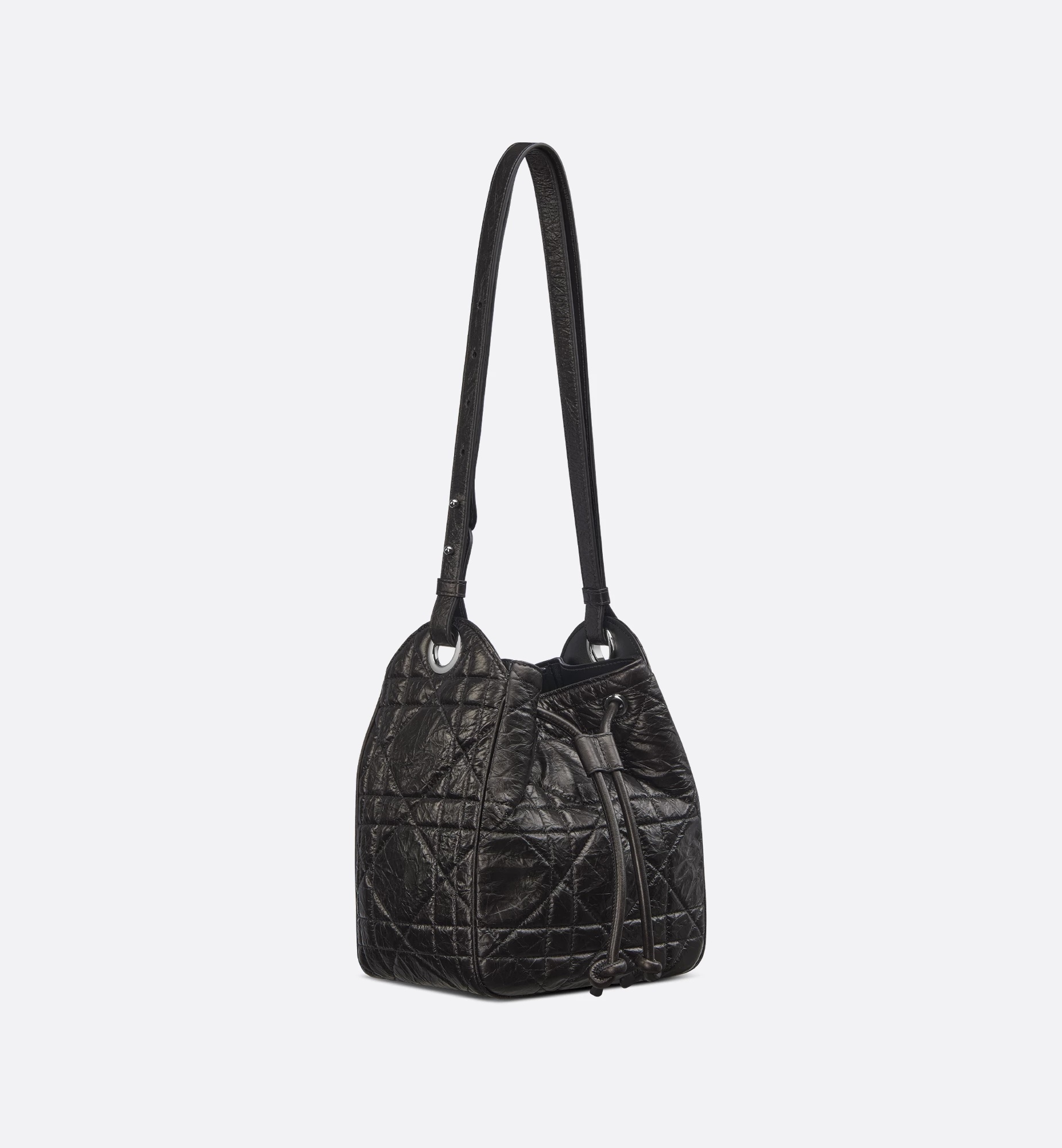 Dior Small D-motion Hobo Bucket Bag In Black