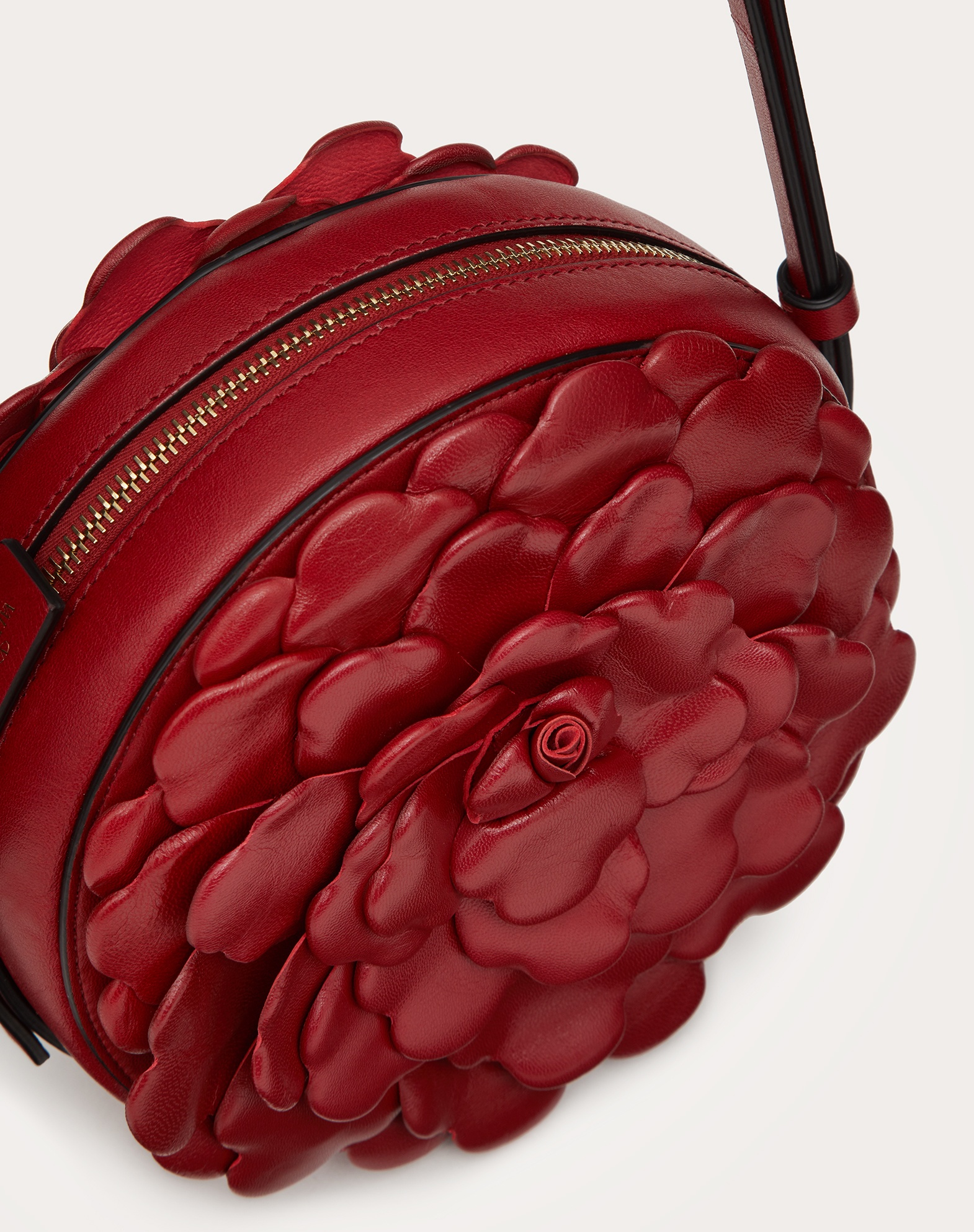 Valentino Atelier 03 Rose Edition Leather Shoulder Bag In Red