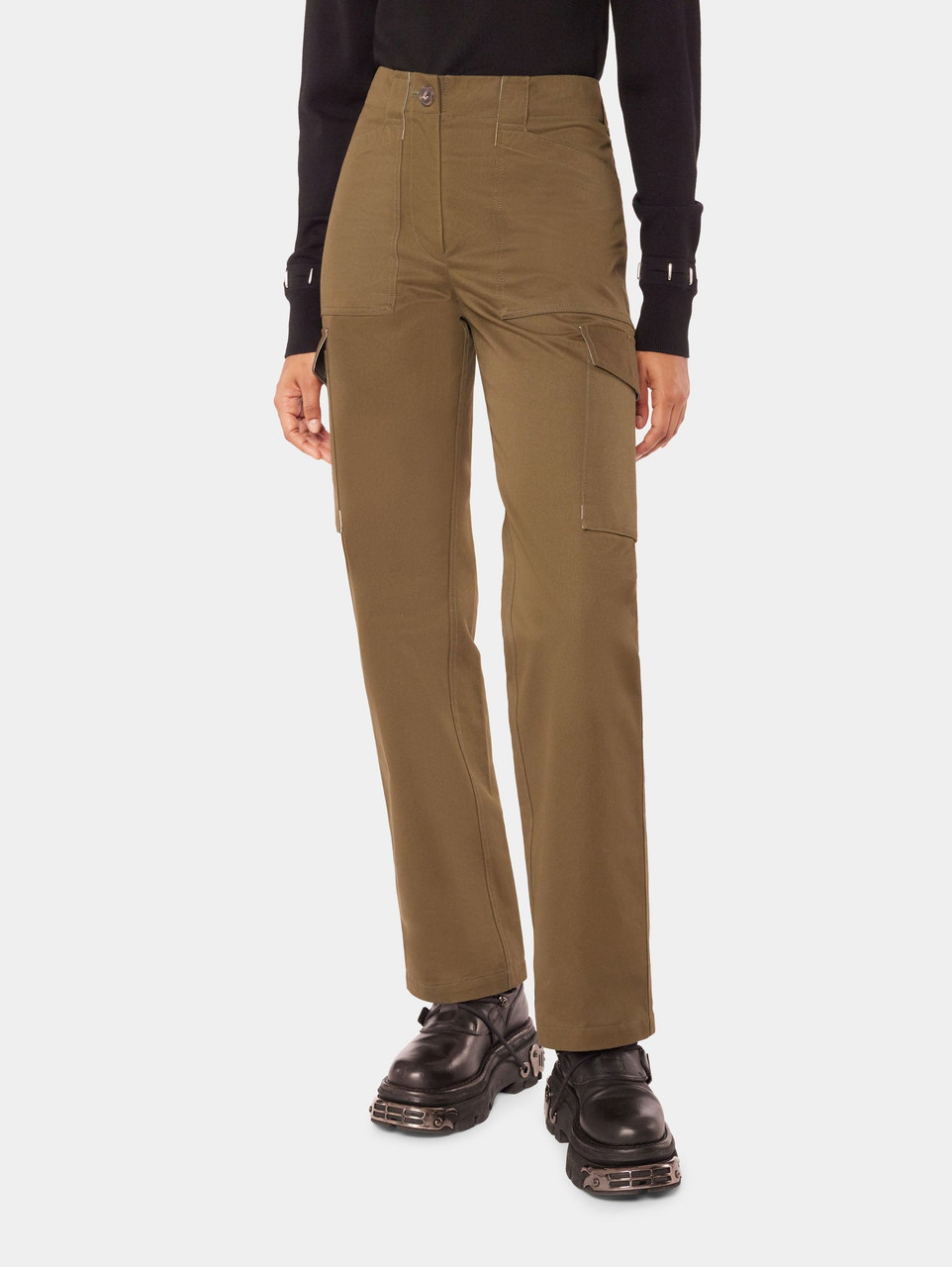 Rabanne Cargo Straight-leg Trousers In Green