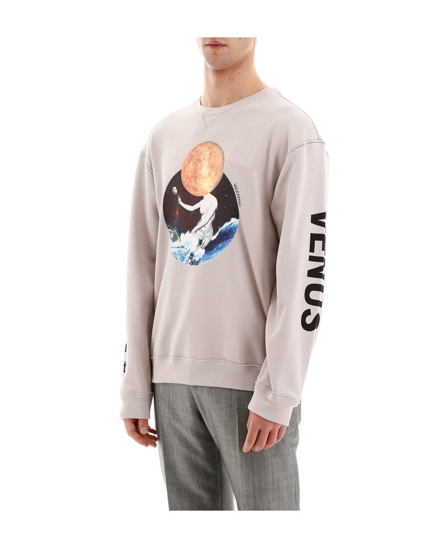 Valentino Graphic Print Sweatshirt In Nude