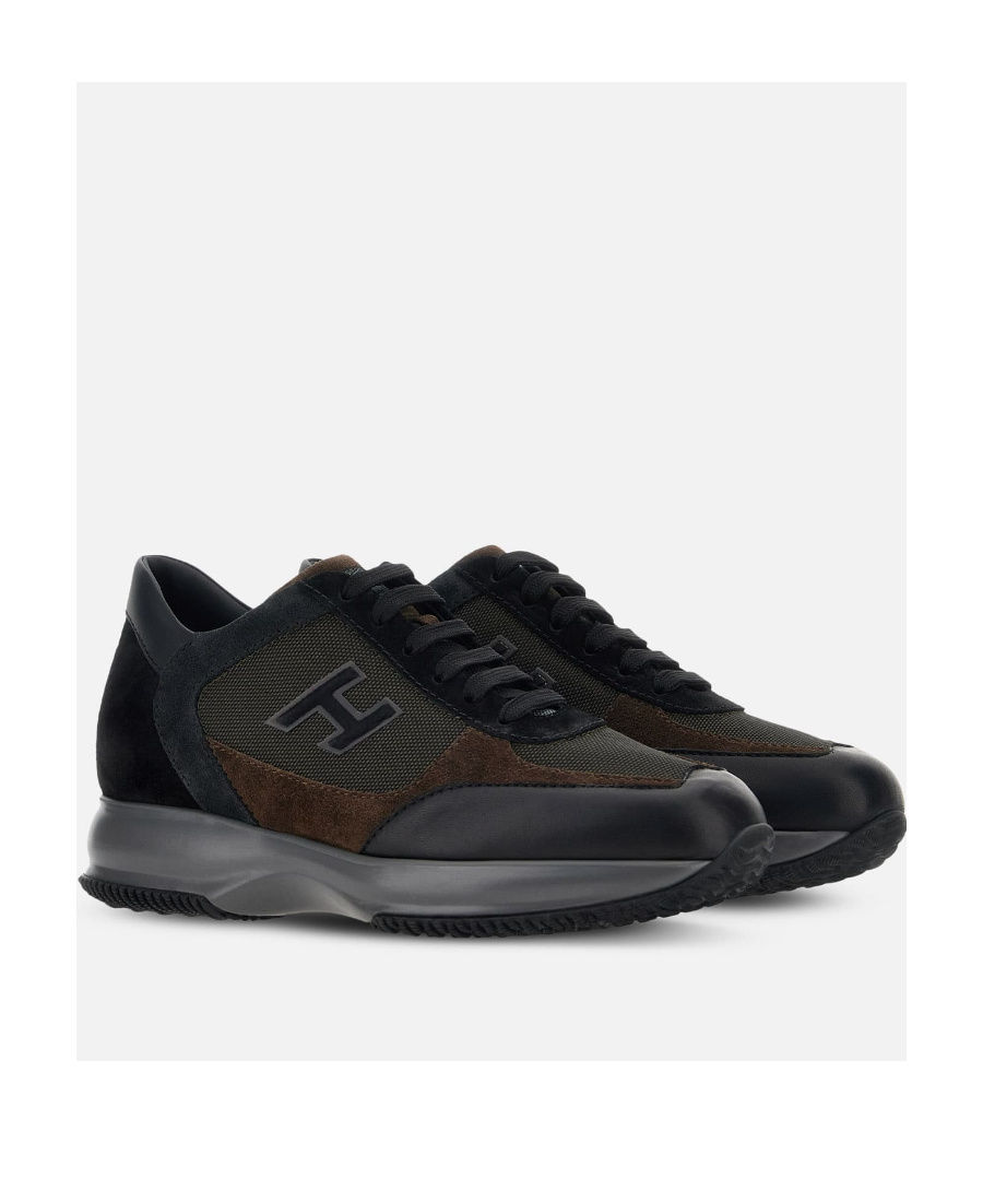 Hogan Men's Interactive H Sneakers In Black