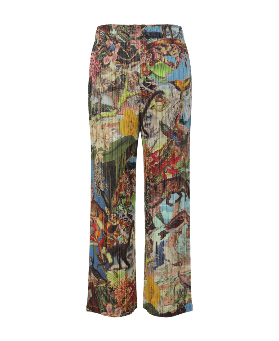 Issey Miyake Graphic-print Cropped Trousers In Multicolor