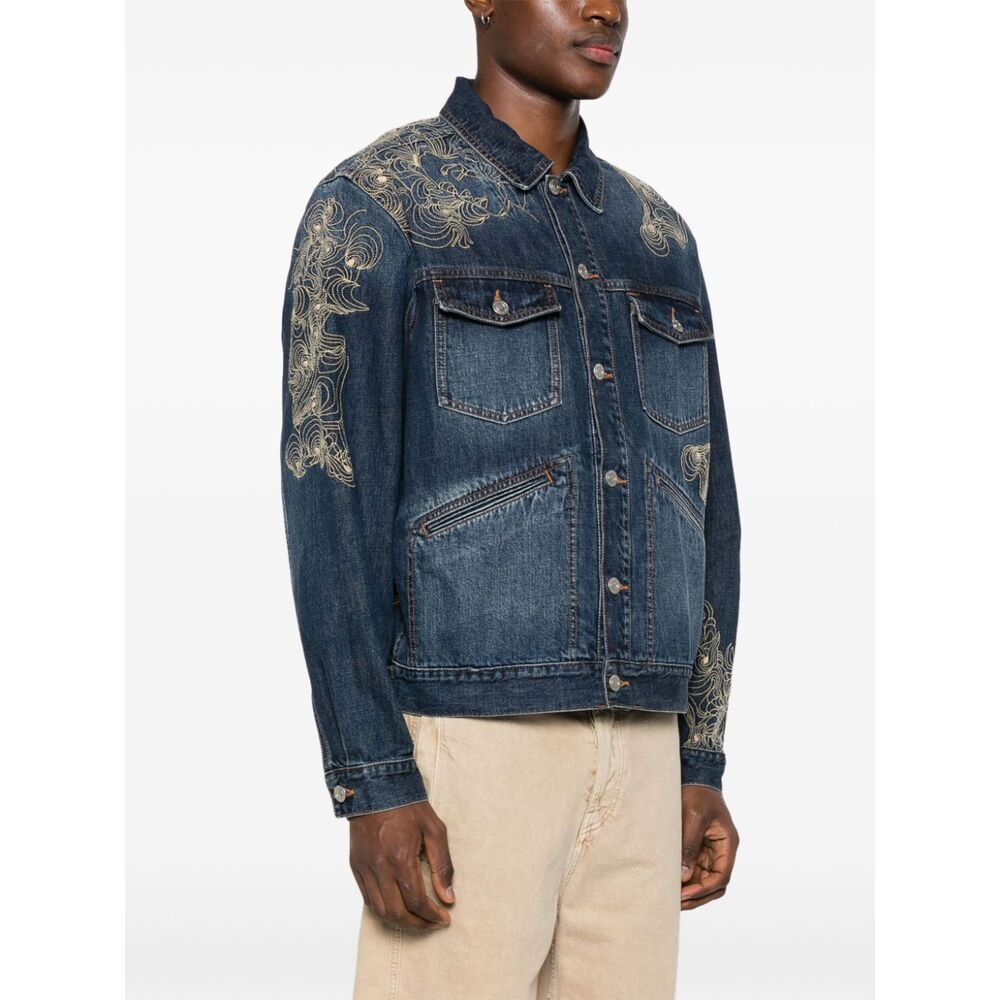 Isabel Marant Long-sleeved Denim Jacket In Blue