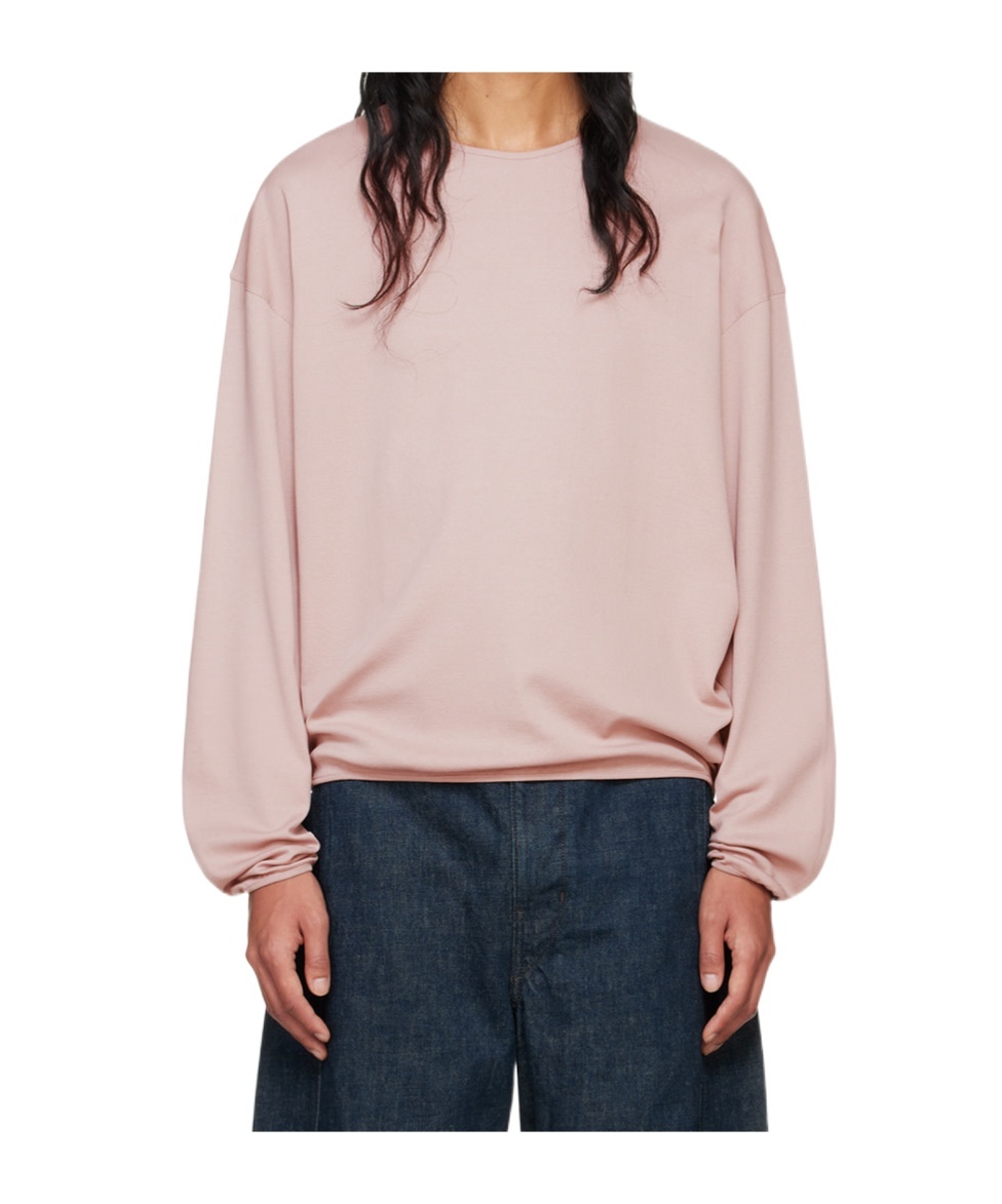 Lemaire Pink Relaxed Long Sleeve T-shirt In Pink