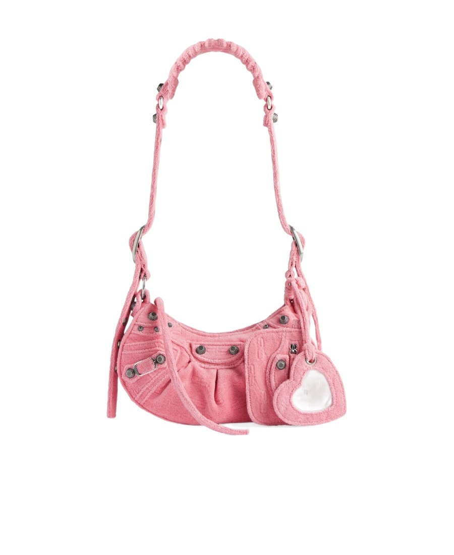 Balenciaga Le Cagole Xs Studded Shoulder Bag In Pink
