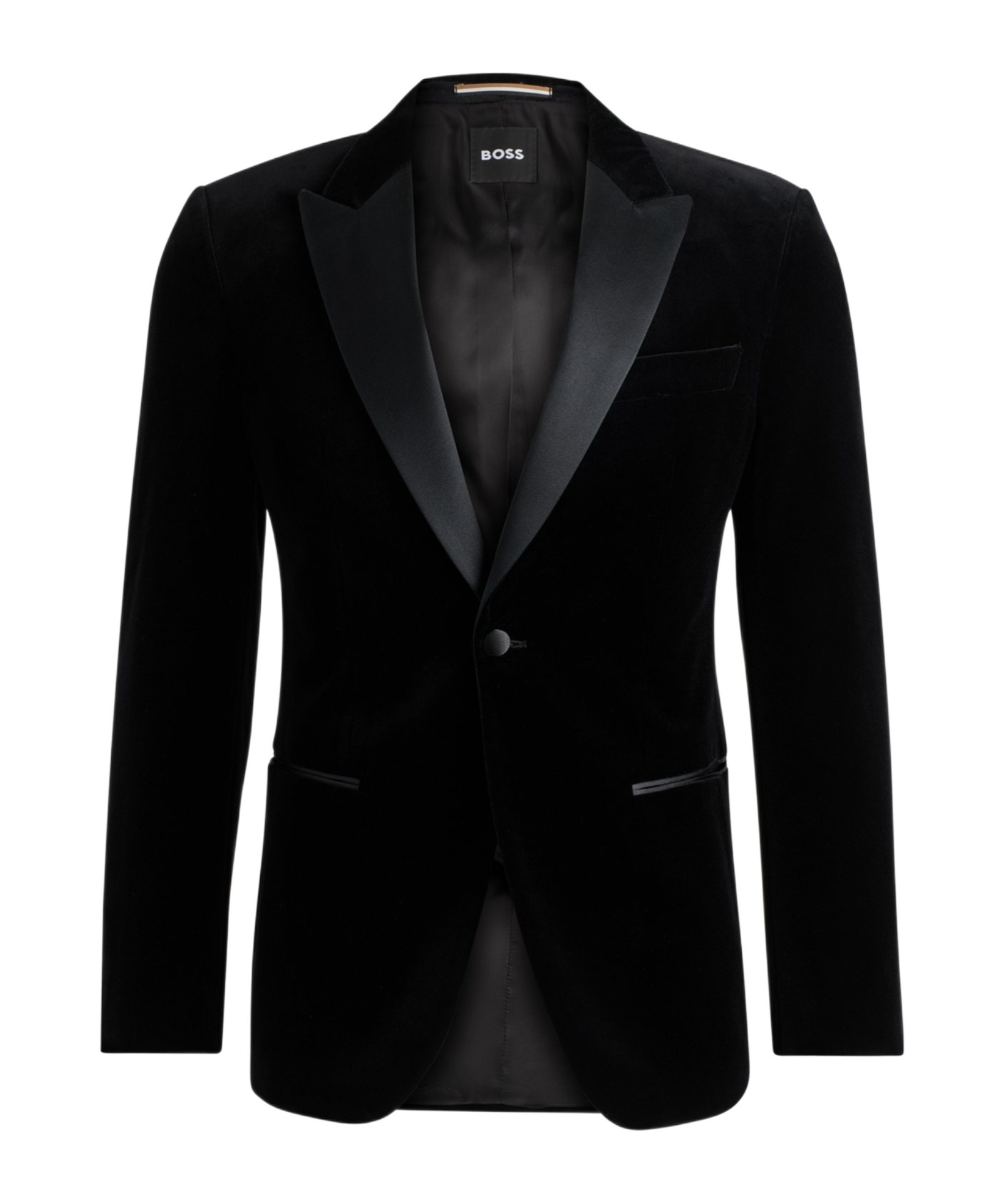Hugo Boss Hutson Velvet Tuxedo Jacket In Black