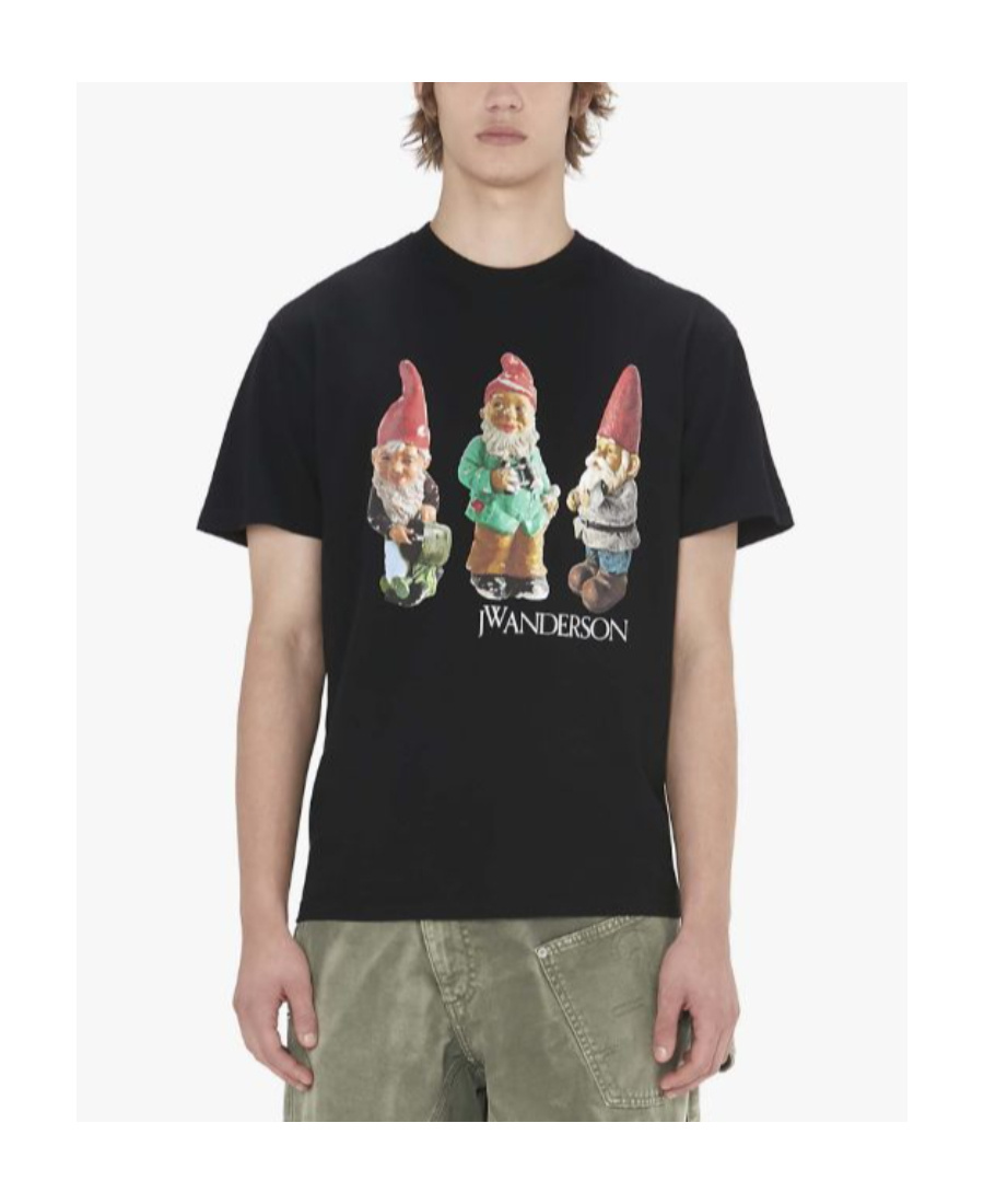 Jw Anderson Gnome Trio Cotton T-shirt In Black