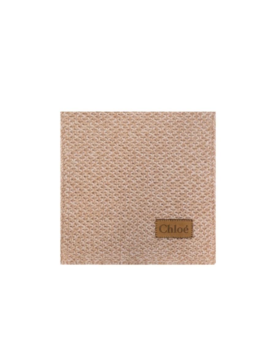 Chloé Cashmere Chunky Knitted Scarf In Nude