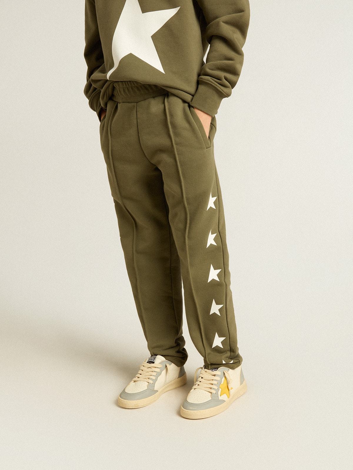 Golden Goose Star Pattern Sweatpants In Green