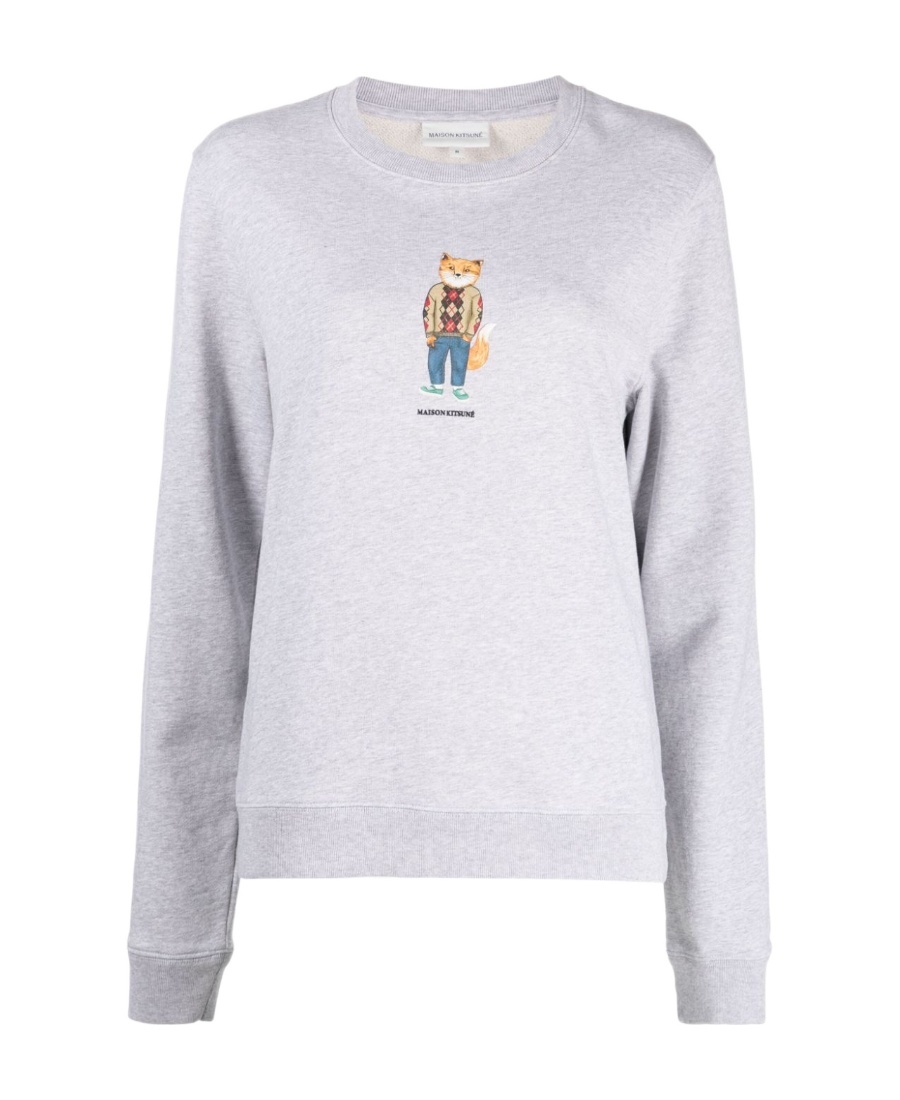 Maison Kitsuné Fox-print Cotton Sweatshirt In Nude