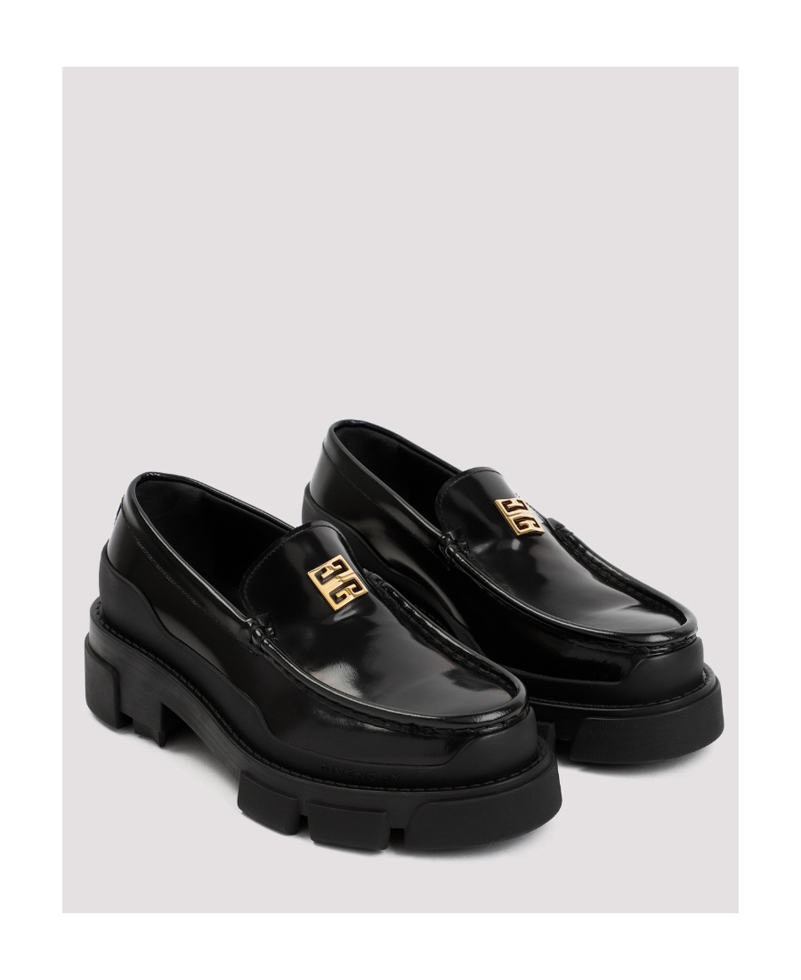 Givenchy 4g Logo Leather Loafers In Black