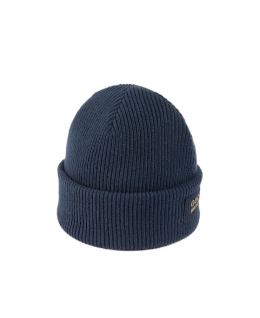 Gucci Logo-patch Wool Beanie In Blue