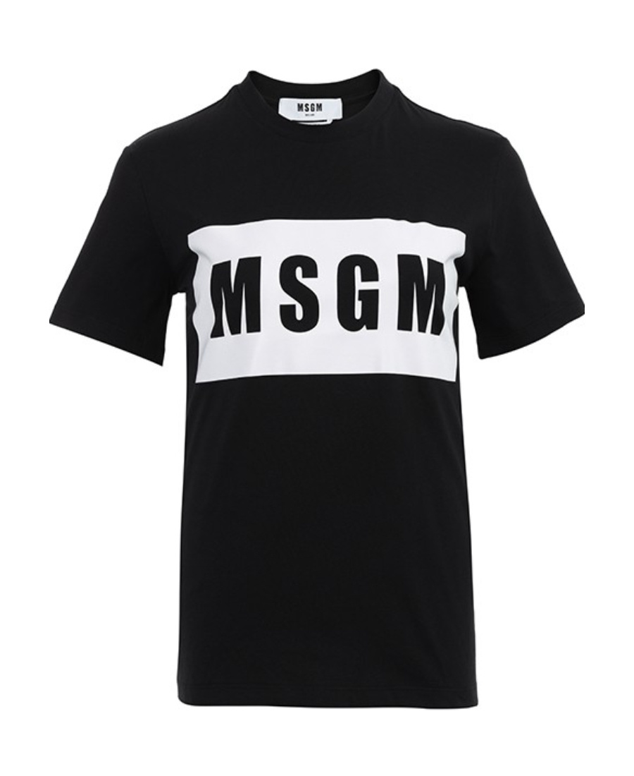 Msgm Logo-print Cotton T-shirt In Black