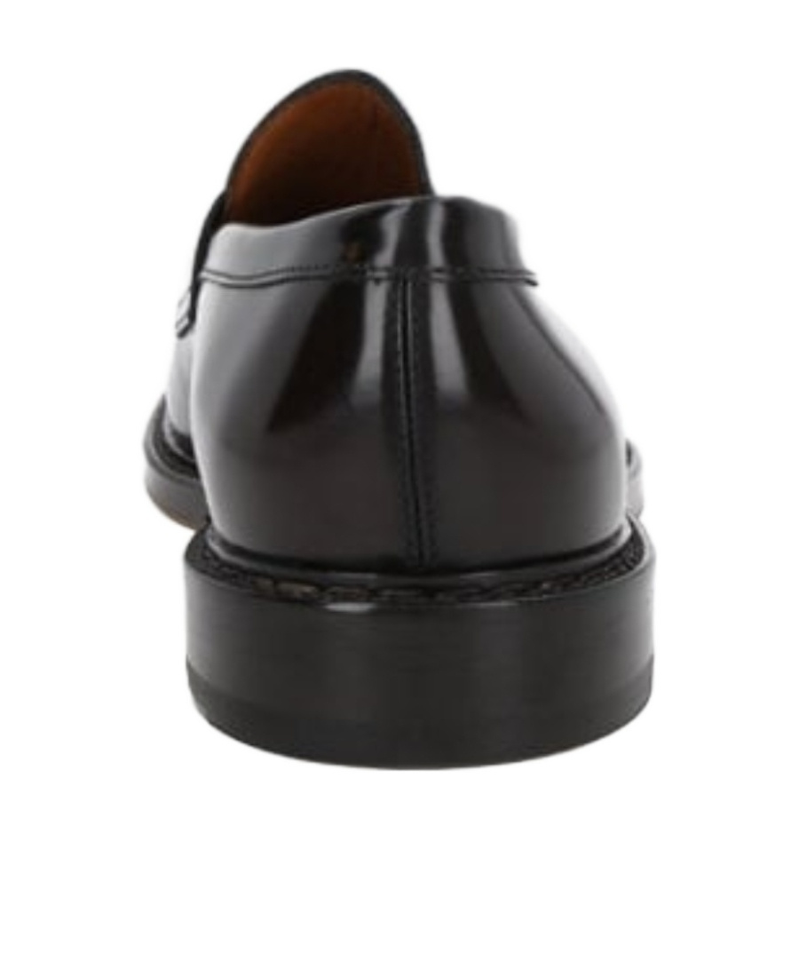 Doucal's Black Leather Moccasin In Black