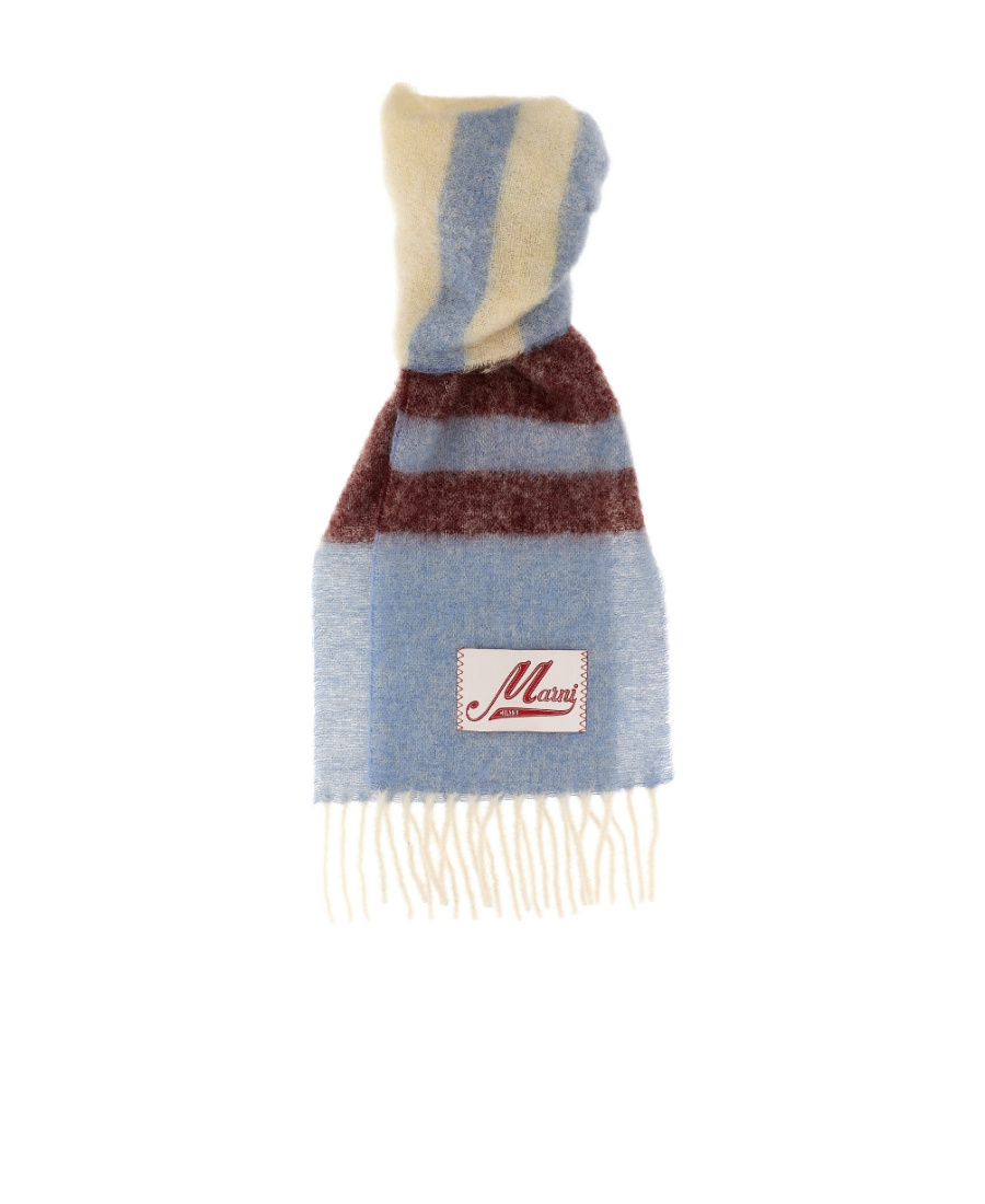 Marni Striped Fringed Scarf In Multicolor