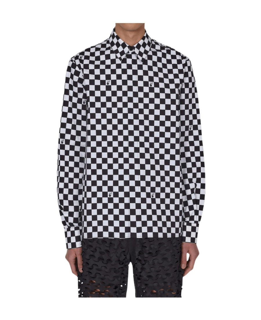 Off-white Checkerboard Print Shirt In Black