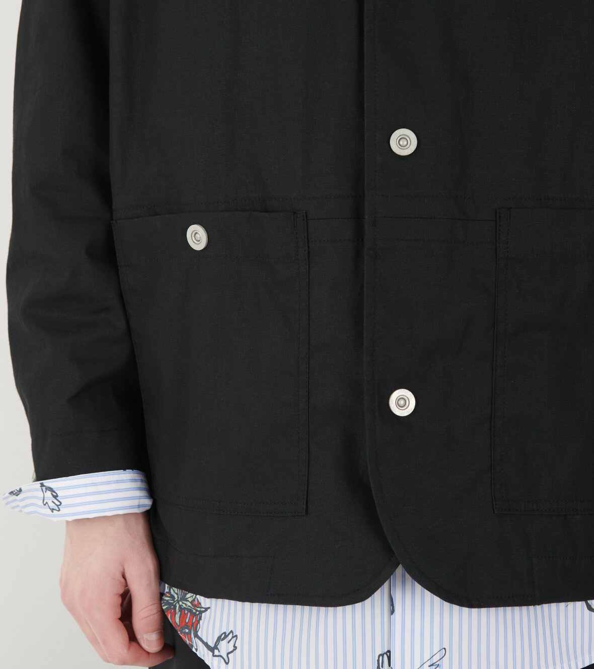 Comme Des Garçons Long-sleeved Casual Jacket In Black