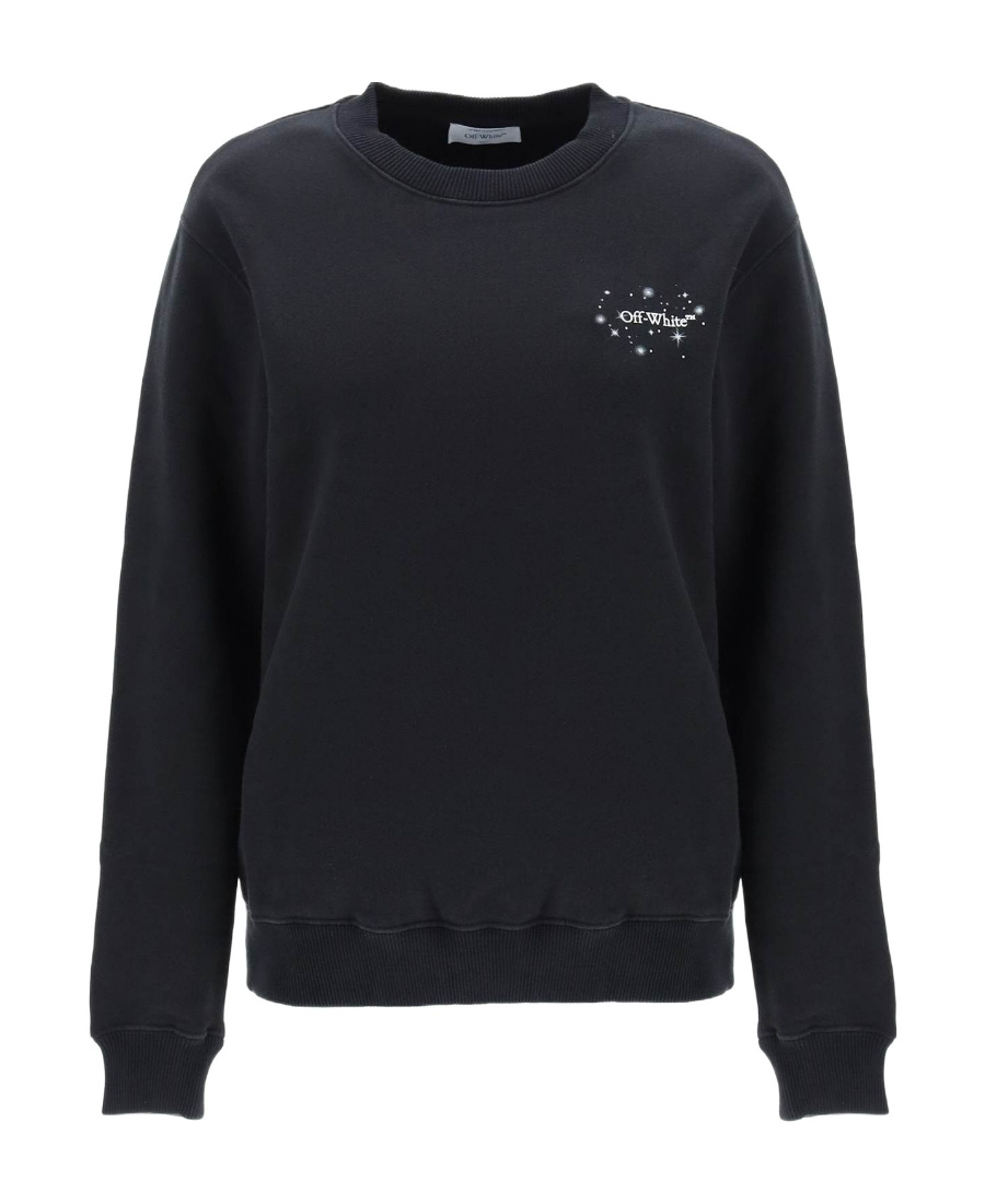 Off-white Bling Stars Arrow Cotton Sweatshirt In Black