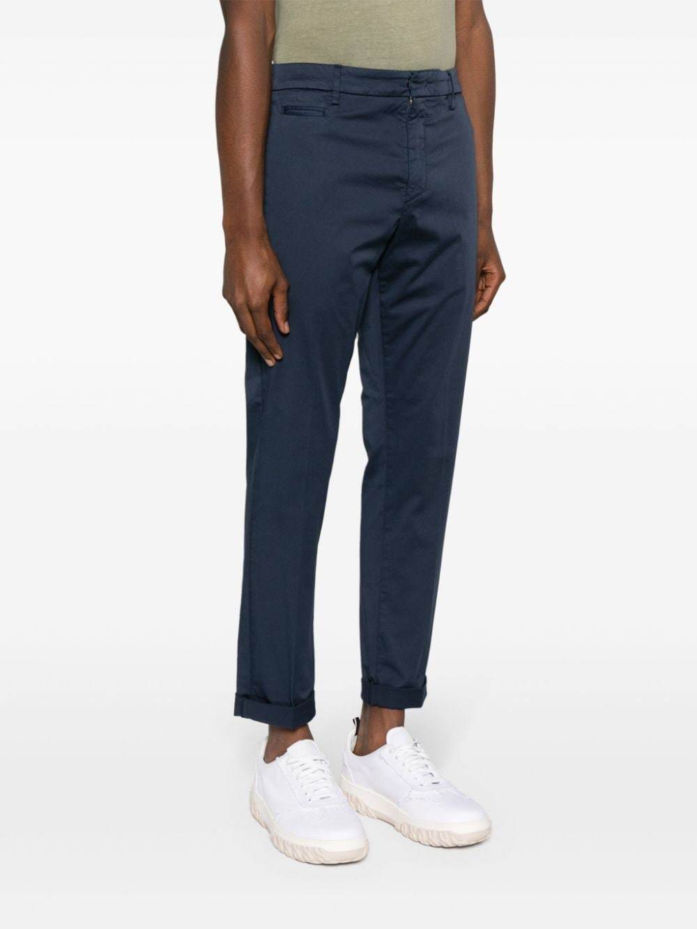 Dondup Mid-rise Tapered Chinos In Blue