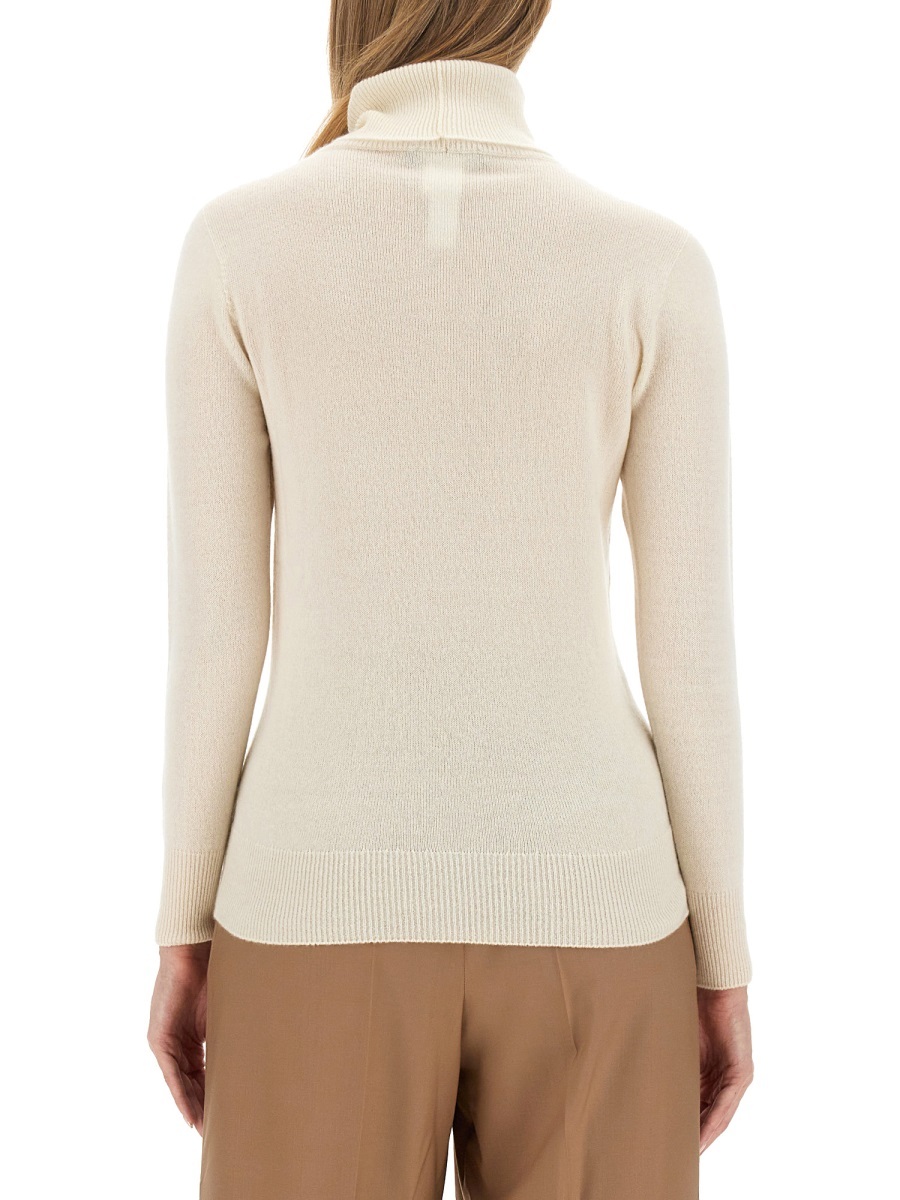Shop Fabiana Filippi Long Sleeved Turtleneck Knitted Jumper In Nude