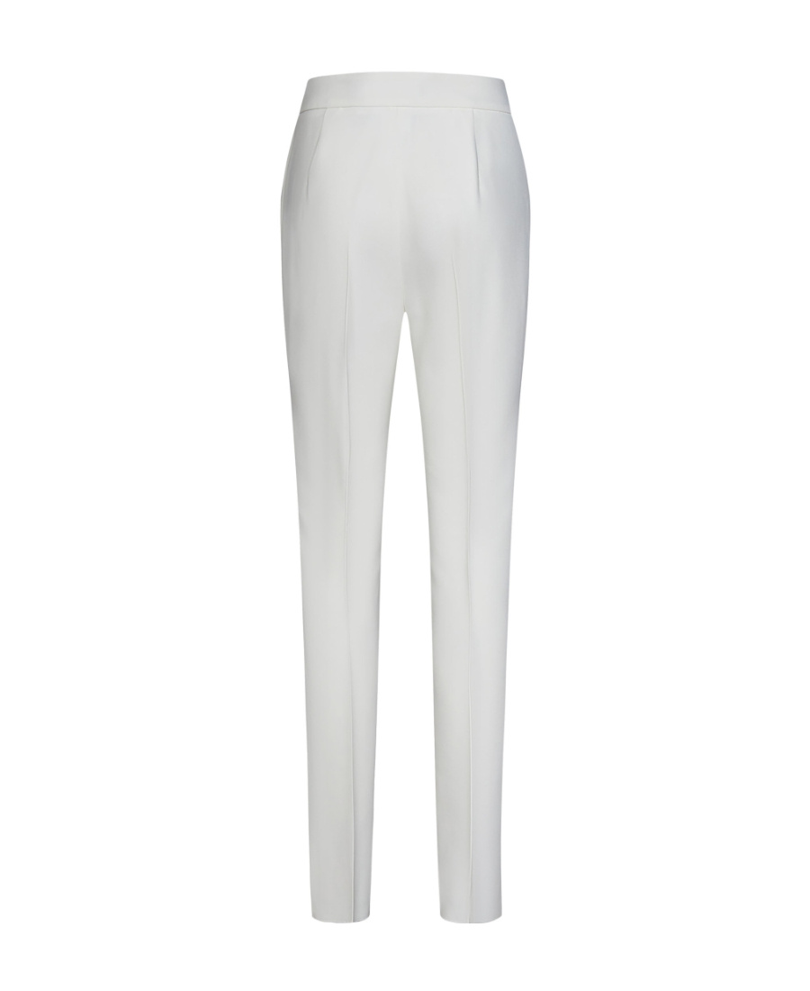 Max Mara Zippered Casual Pants In White