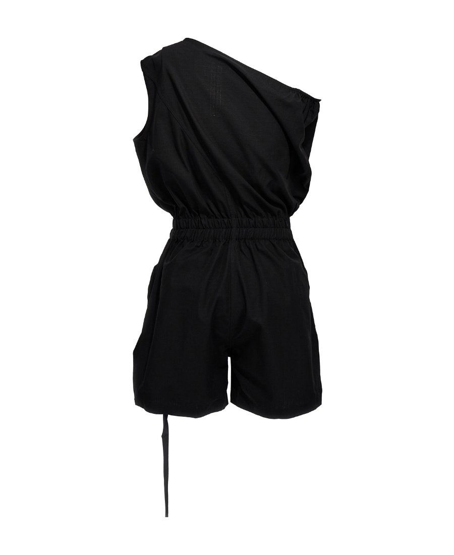 Rick Owens Drkshdw One-shoulder Sleeveless Playsuit In Black
