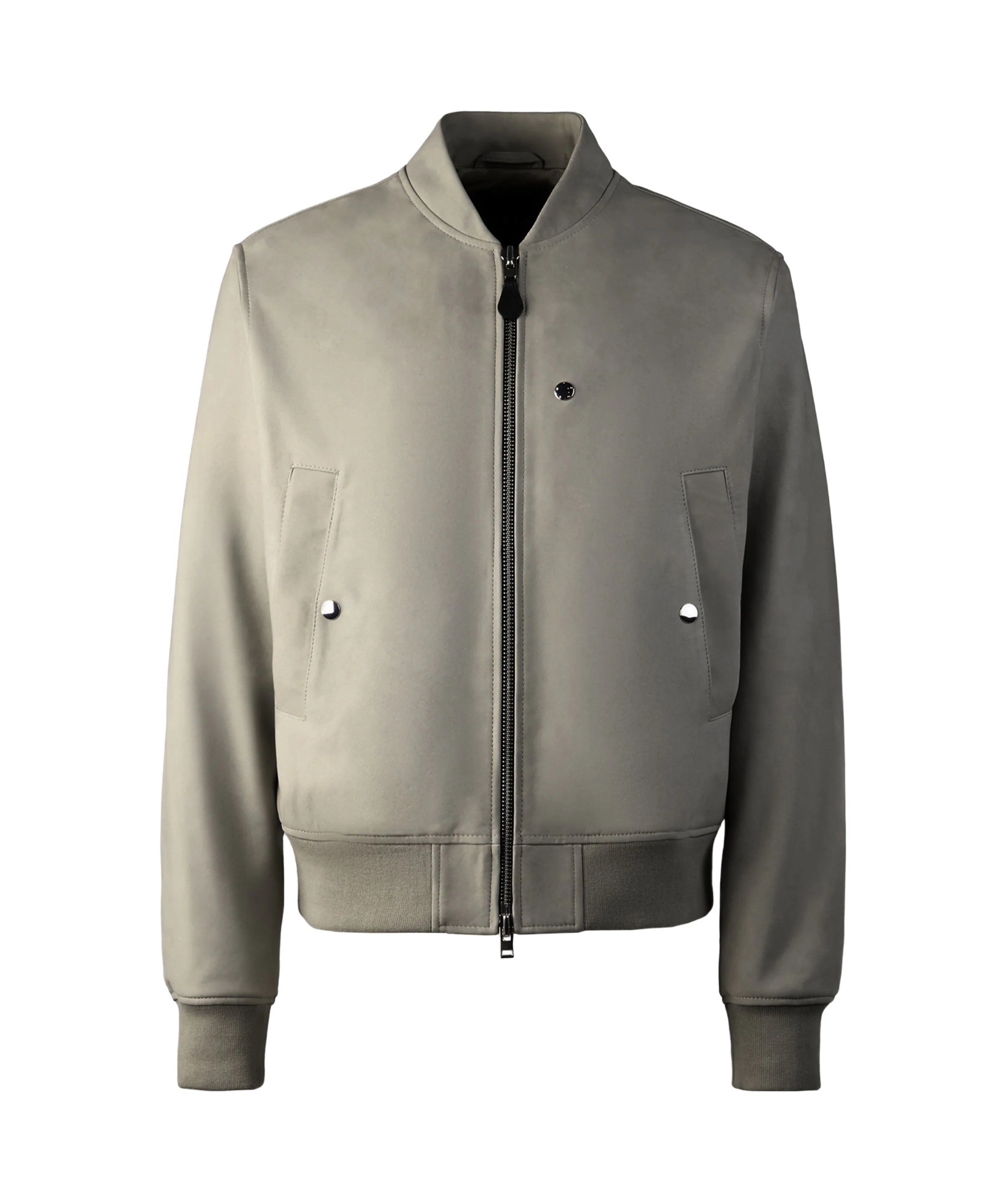 Hogan Leather Bomber Jacket In Green