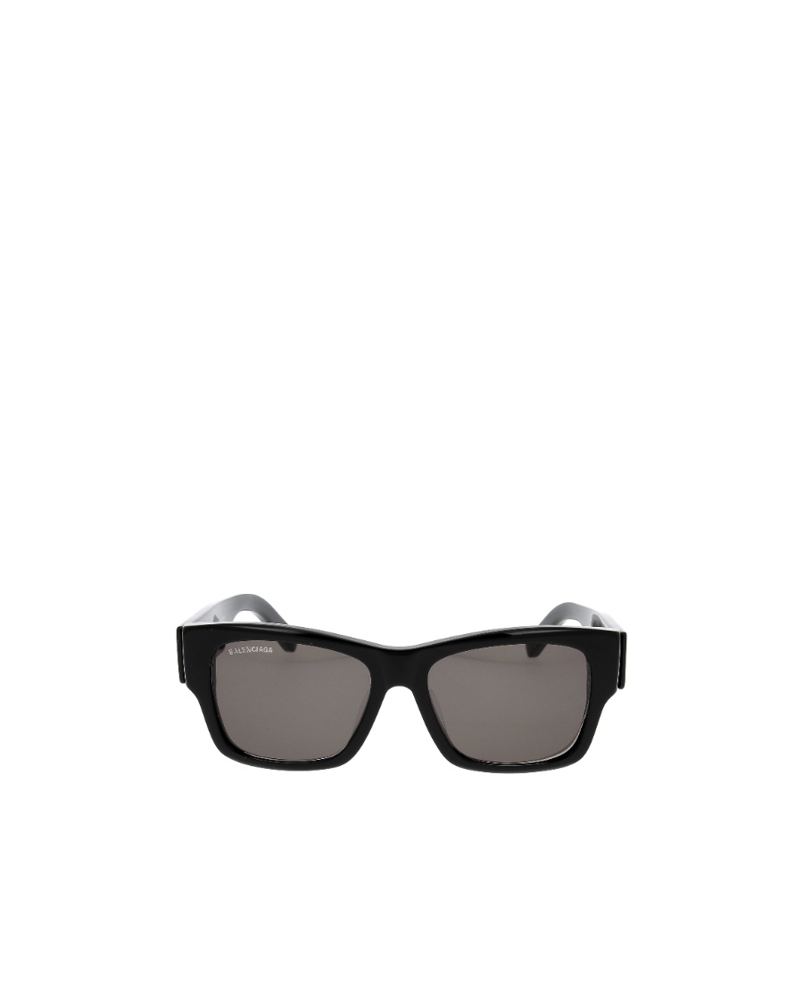 Balenciaga Enamelled-logo Square-frame Sunglasses In Black
