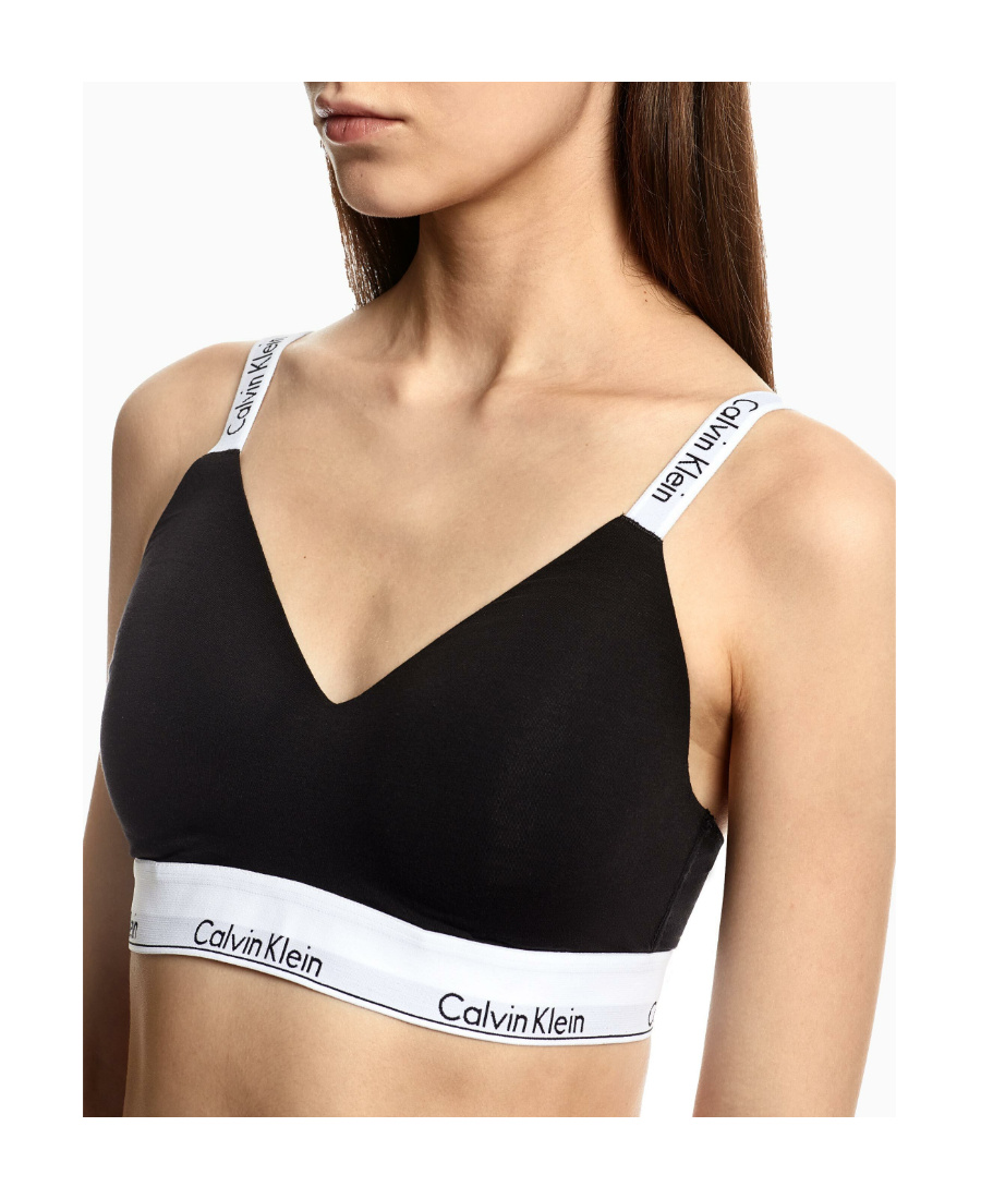 Calvin Klein Modern Cotton Unlined Triangle Bralette In Black