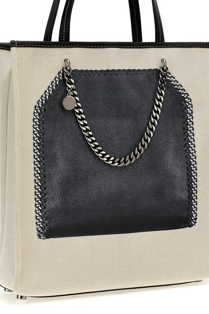 Stella Mccartney Trompe Loeil Print On Shopping Bag In Black