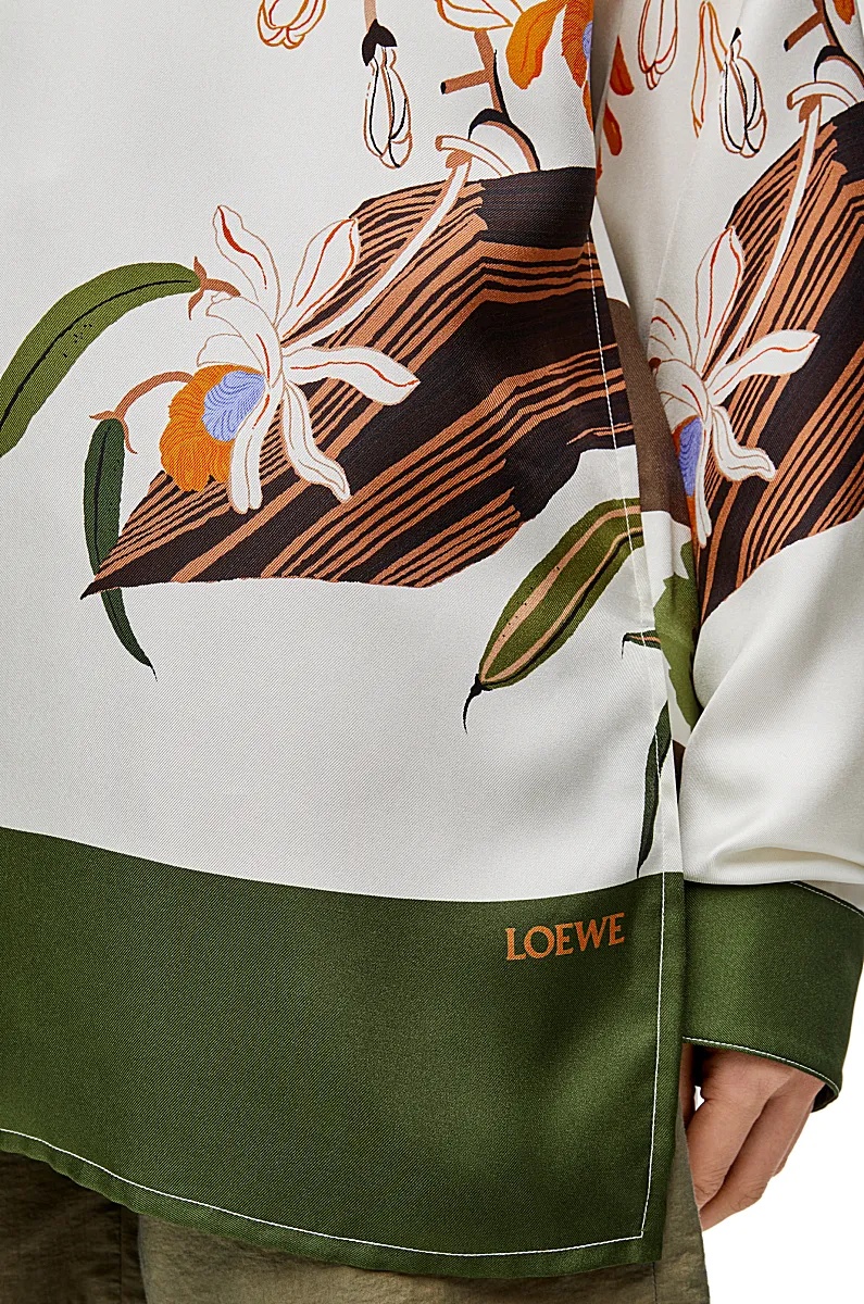 Shop Loewe Shirt In Silk In White