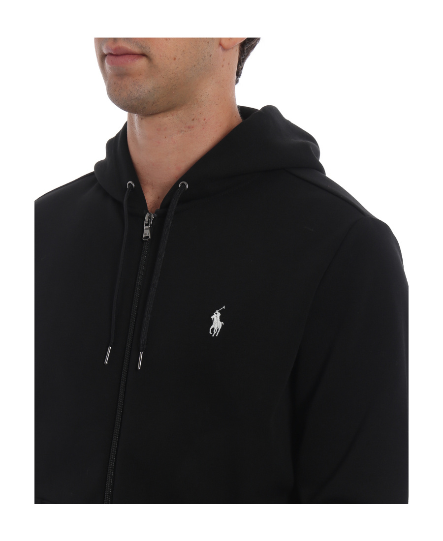 Polo Ralph Lauren Cotton Blend Sweatshirt With Embroidered Logo On The Front In Black