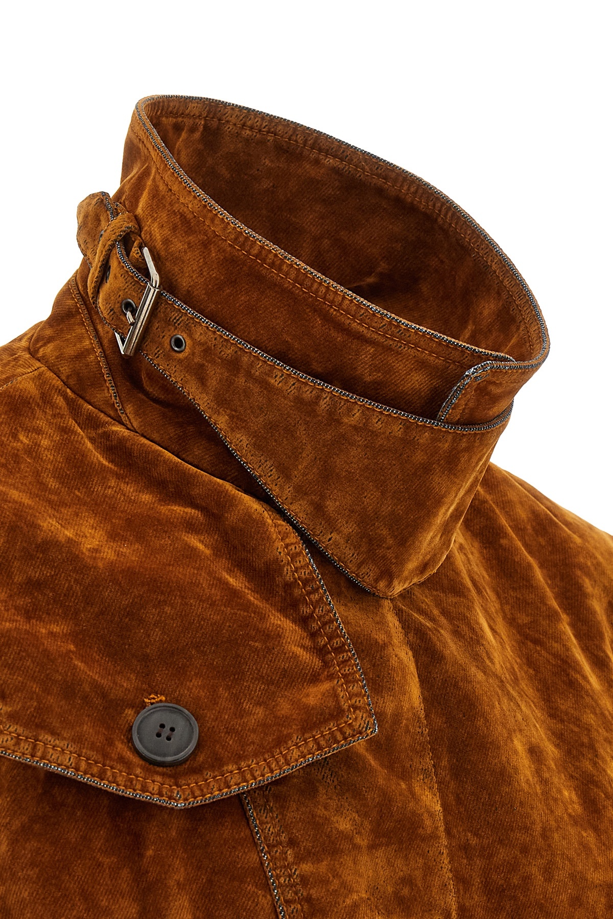 Dries Van Noten Velvet Biker Jacket Puffer Jackets Multicolor In Brown