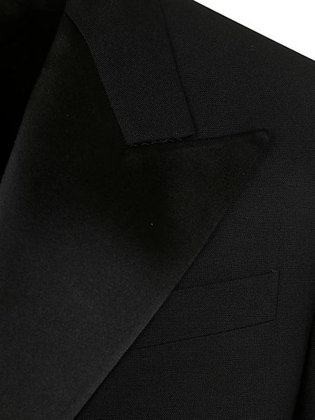 Versace Double-breasted Blazer In Black