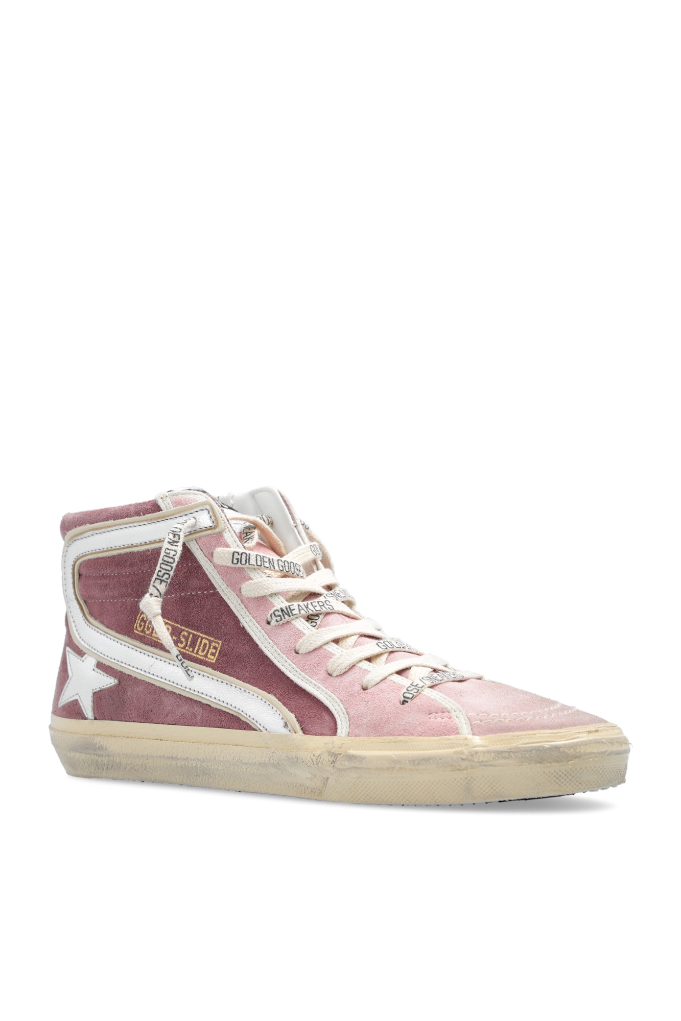 Golden Goose Slide High-top Suede Sneakers In Nude